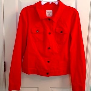 Red corduroy button down jacket